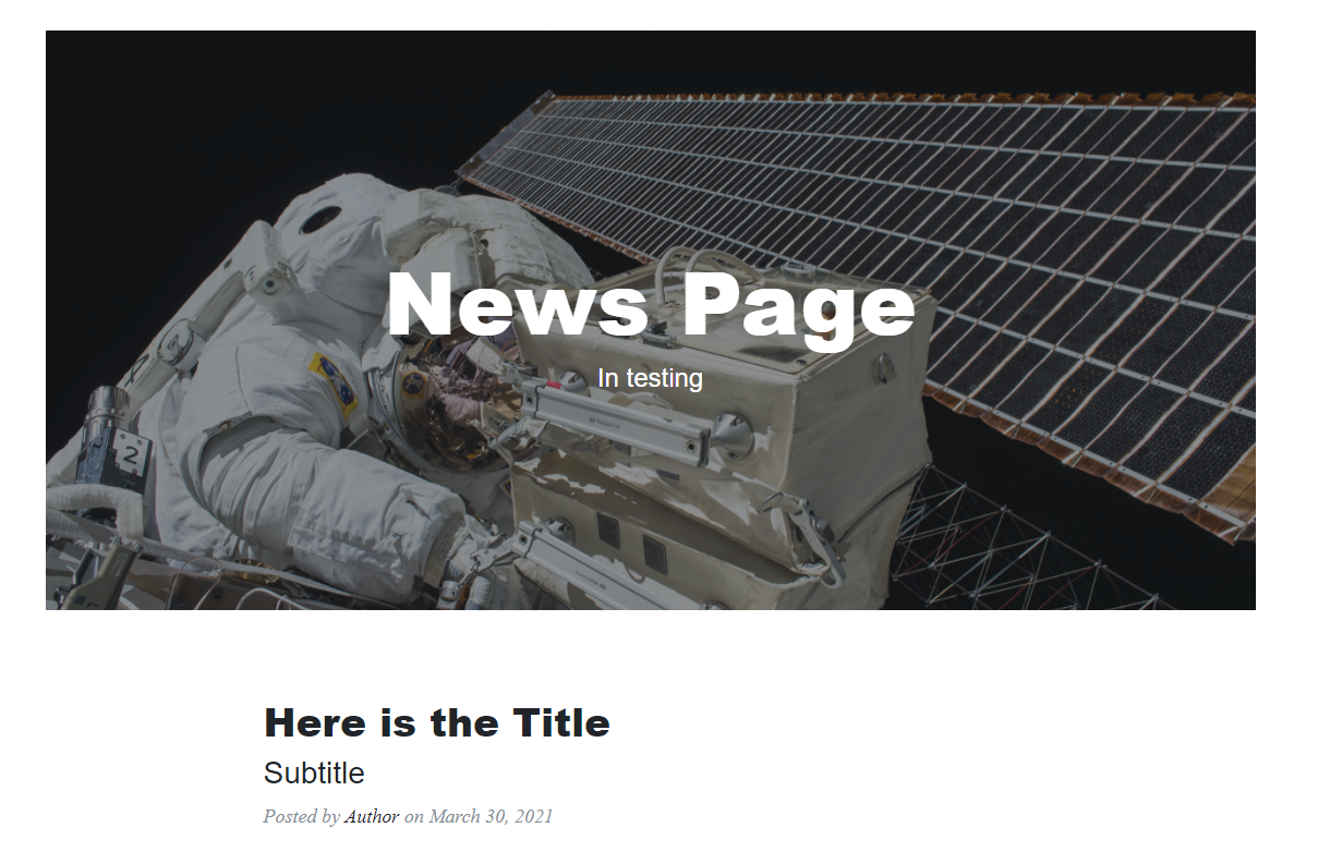 Main News Page